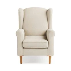 Dunelm Oswald Sandstone Sherpa Wingback Armchair -Home Furniture 30766657 alt02