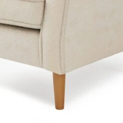 Dunelm Oswald Sandstone Sherpa Wingback Armchair -Home Furniture 30766657 alt05