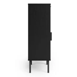 Dunelm Winslow Medium Cabinet Black Rattan -Home Furniture 30766710 alt03