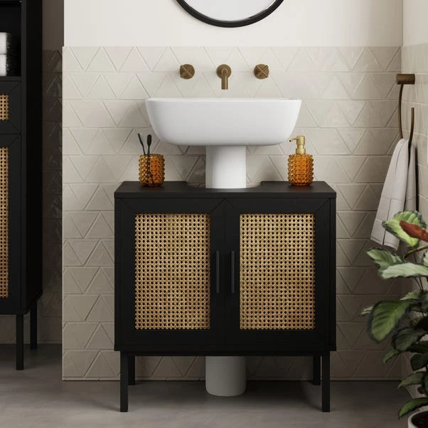 Dunelm Winslow Undersink Unit Black Rattan 1 Dunelm Winslow Undersink Unit Black Rattan