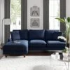 Dunelm Beatrice Matte Velvet Left Hand Corner Chaise