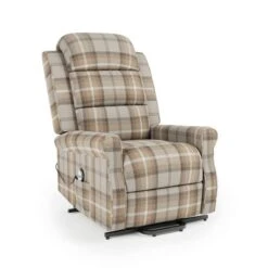 Dunelm Edith Check Rise And Recline Chair -Home Furniture 30767903 alt03