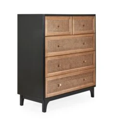 Dunelm Franco 5 Drawer Chest, Black -Home Furniture 30768078 alt02