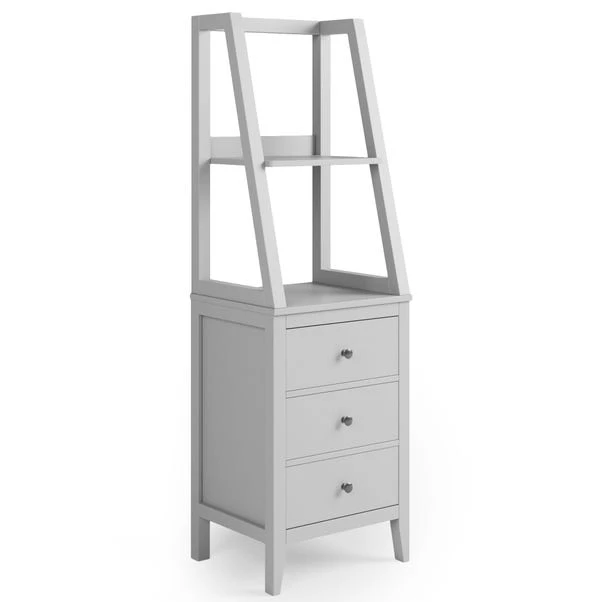 Dunelm Lynton 3 Drawer Ladder Bedside Table, Grey 2 Dunelm Lynton 3 Drawer Ladder Bedside Table, Grey - Image 2