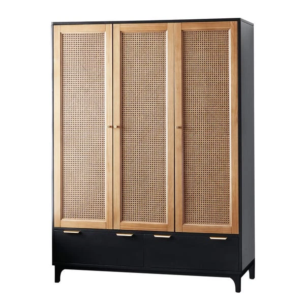 Dunelm Franco Triple Wardrobe, Black 2 Dunelm Franco Triple Wardrobe, Black - Image 2