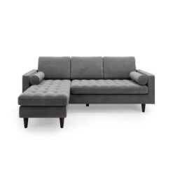 Dunelm Alfie Velvet Corner Chaise -Home Furniture 30768604 alt02