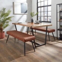 Dunelm Montreal Faux Leather Dining Bench