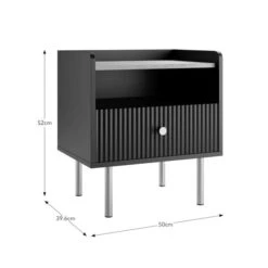 Dunelm Georgi 1 Drawer Bedside Table -Home Furniture 30769261 alt05