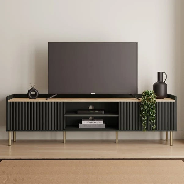 Dunelm Georgi Extra Wide TV Unit Black 1 Dunelm Georgi Extra Wide TV Unit Black