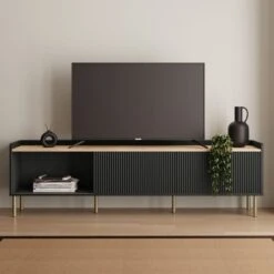 Dunelm Georgi Extra Wide TV Unit Black 8 Dunelm Georgi Extra Wide TV Unit Black -Home Furniture 30769272 alt02