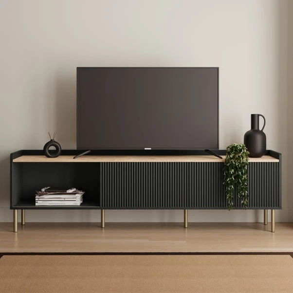 Dunelm Georgi Extra Wide TV Unit Black 3 Dunelm Georgi Extra Wide TV Unit Black - Image 3