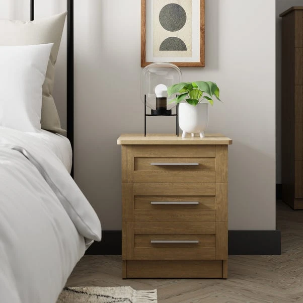 Dunelm Toby 3 Drawer Bedside Table 1 Dunelm Toby 3 Drawer Bedside Table