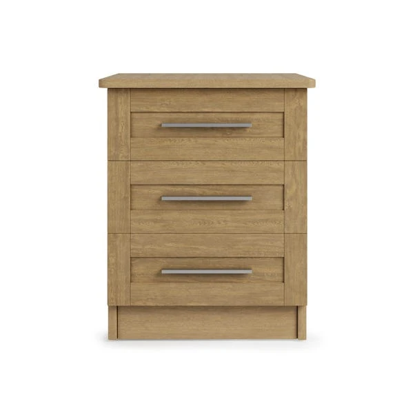 Dunelm Toby 3 Drawer Bedside Table 2 Dunelm Toby 3 Drawer Bedside Table - Image 2