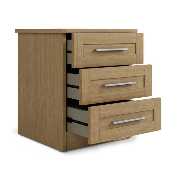 Dunelm Toby 3 Drawer Bedside Table 4 Dunelm Toby 3 Drawer Bedside Table - Image 4
