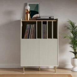 Dunelm Georgi Vinyl Cabinet Natural