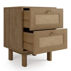 Dunelm Indi 2 Drawer Bedside Table, Mango Wood -Home Furniture 30770720 alt04