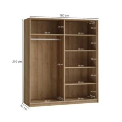 Dunelm Lincoln 180cm Sliding Double Wardrobe -Home Furniture 30775849 alt04