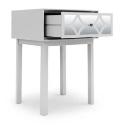 Dunelm Delphi 1 Drawer Bedside Table, Mirrored -Home Furniture 30775913 alt04