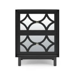 Dunelm Delphi 2 Drawer Bedside Table, Mirrored -Home Furniture 30775914 alt02