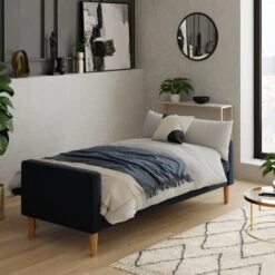 Dunelm Jacob Velvet Sofabed Luxe Navy -Home Furniture 30776264 alt03