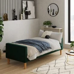 Dunelm Jacob Velvet Sofabed Bottle Green -Home Furniture 30776265 alt03