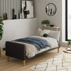 Dunelm Jacob Cord Sofabed Charcoal -Home Furniture 30776266 alt03