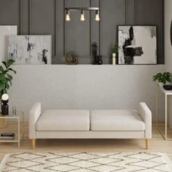 Dunelm Jacob Sherpa Sofa Bed Ivory -Home Furniture 30776267 alt02