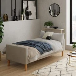 Dunelm Jacob Sherpa Sofa Bed Ivory -Home Furniture 30776267 alt03