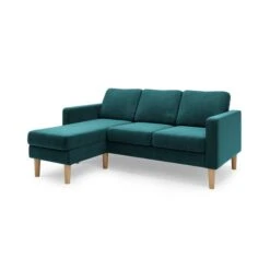 Dunelm Jacob Velvet Small Corner Chaise Sofa -Home Furniture 30776336 alt04