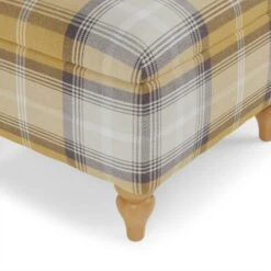 Dunelm Oswald Check Storage Footstool Tapered Leg -Home Furniture 30779049 alt03