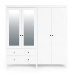 Dunelm Lynton 4 Door Wardrobe White -Home Furniture 30780266 alt02