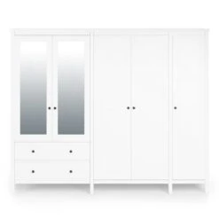 Dunelm Lynton 5 Door Wardrobe White -Home Furniture 30780267 alt02