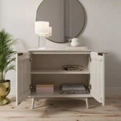 Dunelm Neena Small Sideboard, White Wash Acacia Wood -Home Furniture 30781310 alt02
