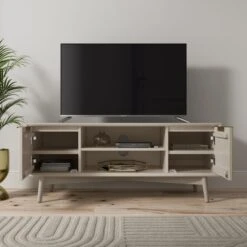 Dunelm Neena TV Unit, White Wash Acacia Wood -Home Furniture 30781311 alt02