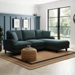 Dunelm Beatrice Chunky Soft Chenille Corner Chaise Sofa -Home Furniture 30792390 alt03