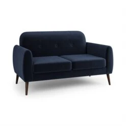 Dunelm Crombie Velvet 2 Seater Sofa In A Box Luxe Navy -Home Furniture 30792488 alt02