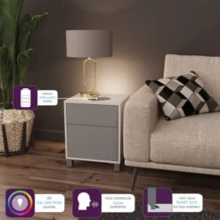 Frank Olsen Furniture LED Smart Click 1 Door & 1 Door Lamp Table -Home Furniture 30792868 alt02
