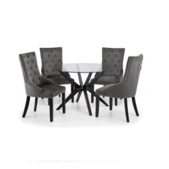Julian Bowen Hayden Round Glass Dining Table 11 Julian Bowen Hayden Round Glass Dining Table -Home Furniture 30794260 alt05