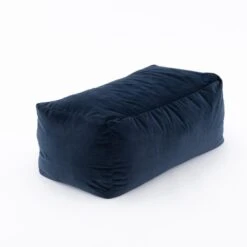 Dunelm Eliza Rectangular Pouffe Luxe Navy -Home Furniture 30799691 alt02