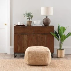 The Edited Life Cotton And Jute Pouffe