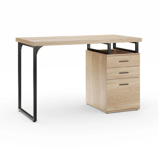 Dunelm Edison Storage Desk Oak Effect 2 Dunelm Edison Storage Desk Oak Effect - Image 2
