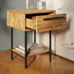 Dunelm Bryant 1 Drawer Bedside -Home Furniture 30801917 alt02