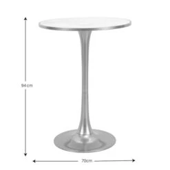 Dunelm Silas White Faux Marble Bar Table Gold -Home Furniture 30802254 alt04