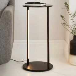 Dunelm Cole Side Table With LED Light Black