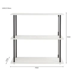 Dunelm Aiko Console Table With 2 LED Lights Black And Faux Marble -Home Furniture 30802419 alt05