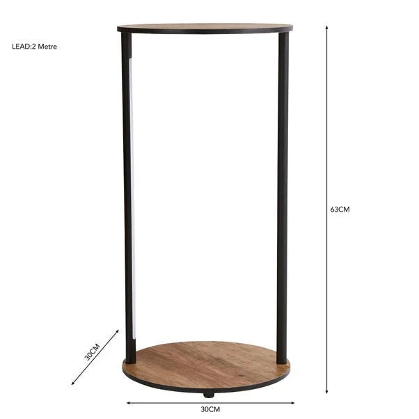 Dunelm Fulton Side Table With LED Lights Rustic Pine 6 Dunelm Fulton Side Table With LED Lights Rustic Pine - Image 6