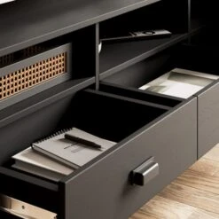 Dunelm Fulton Black Extra Wide TV Unit -Home Furniture 30803125 alt02