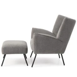 Kyoto Hana Sherpa Chair With Footstool -Home Furniture 30808439 alt02