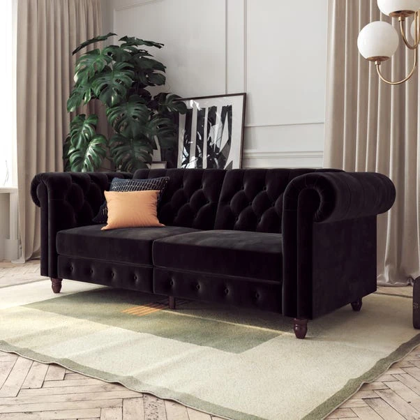 Dorel Felix Velvet Chesterfield Sofa Bed 1 Dorel Felix Velvet Chesterfield Sofa Bed