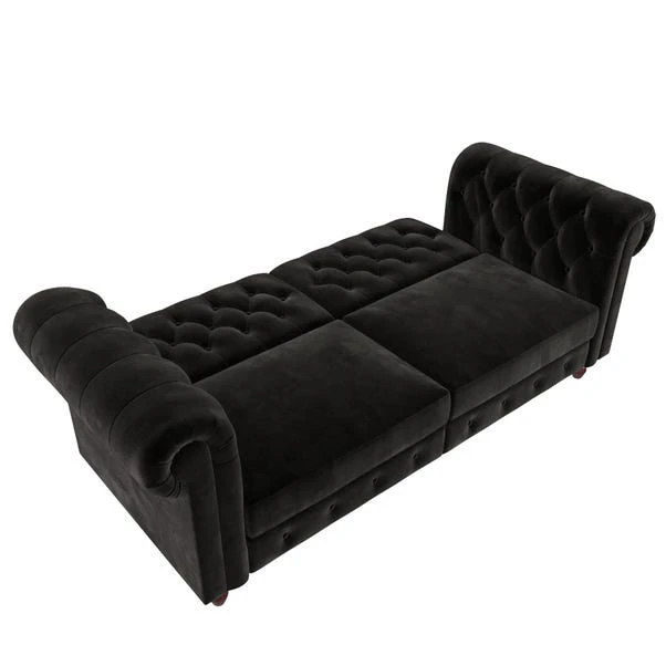 Dorel Felix Velvet Chesterfield Sofa Bed 4 Dorel Felix Velvet Chesterfield Sofa Bed - Image 4